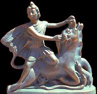 Mithras as the constellation Persius killing Taurus the bull