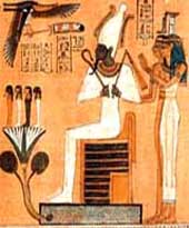 Osiris, the Egyptian god of underworld and vegetation